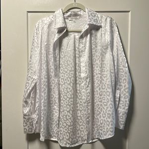 White Cheetah Print Shirt